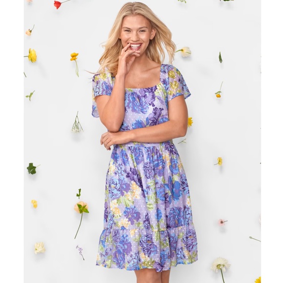The Children’s Place Women’s Lavender Floral Dress Size L - Picture 2 of 8